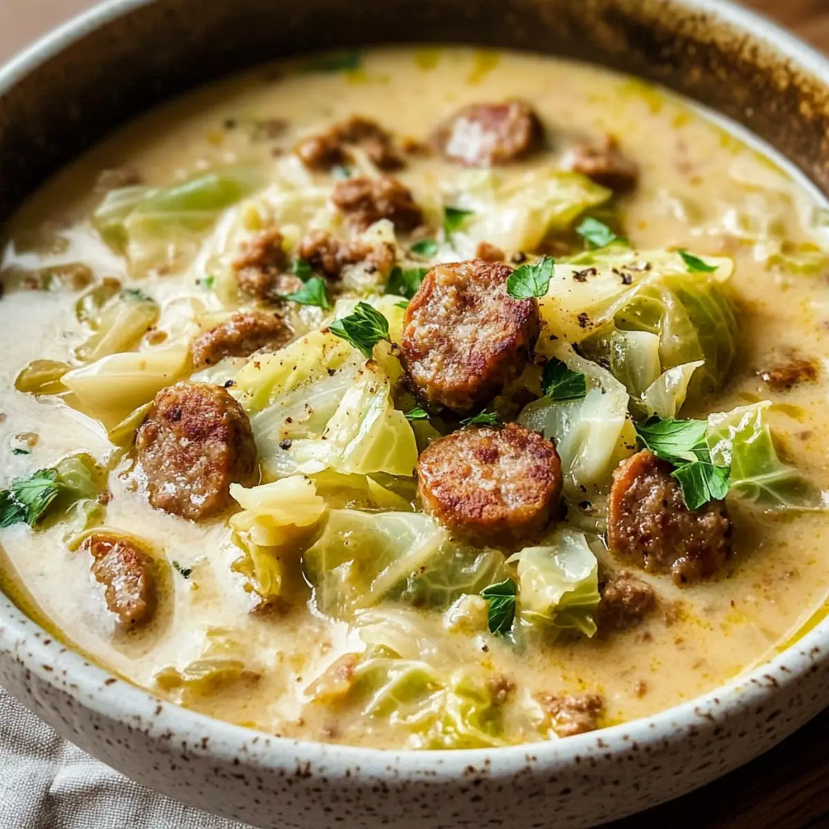 Creamy Sausage & Cabbage Soup