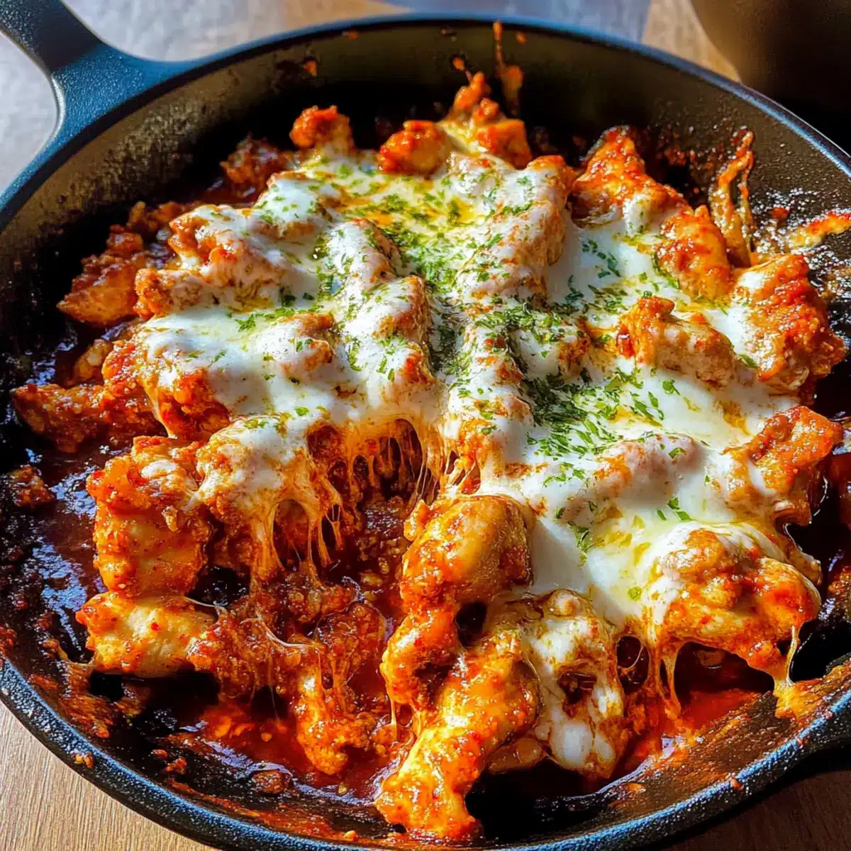 Fire chicken with cheese