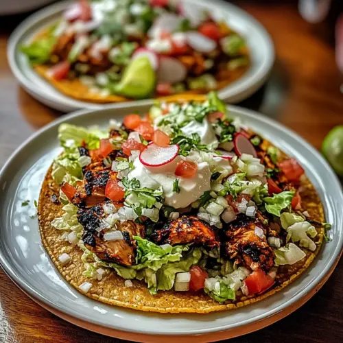 Grilled Spicy Mexican Chicken Tostadas