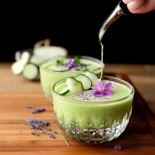 Honeydew Melon Cucumber Gazpacho with Lavender