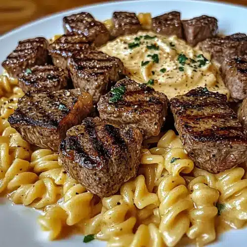 Creamy Garlic Butter Steak Bites with Spicy Cajun Alfredo Twisted Pasta