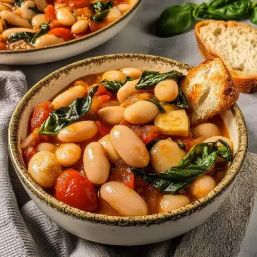 Burst Tomato Basil Butter Beans