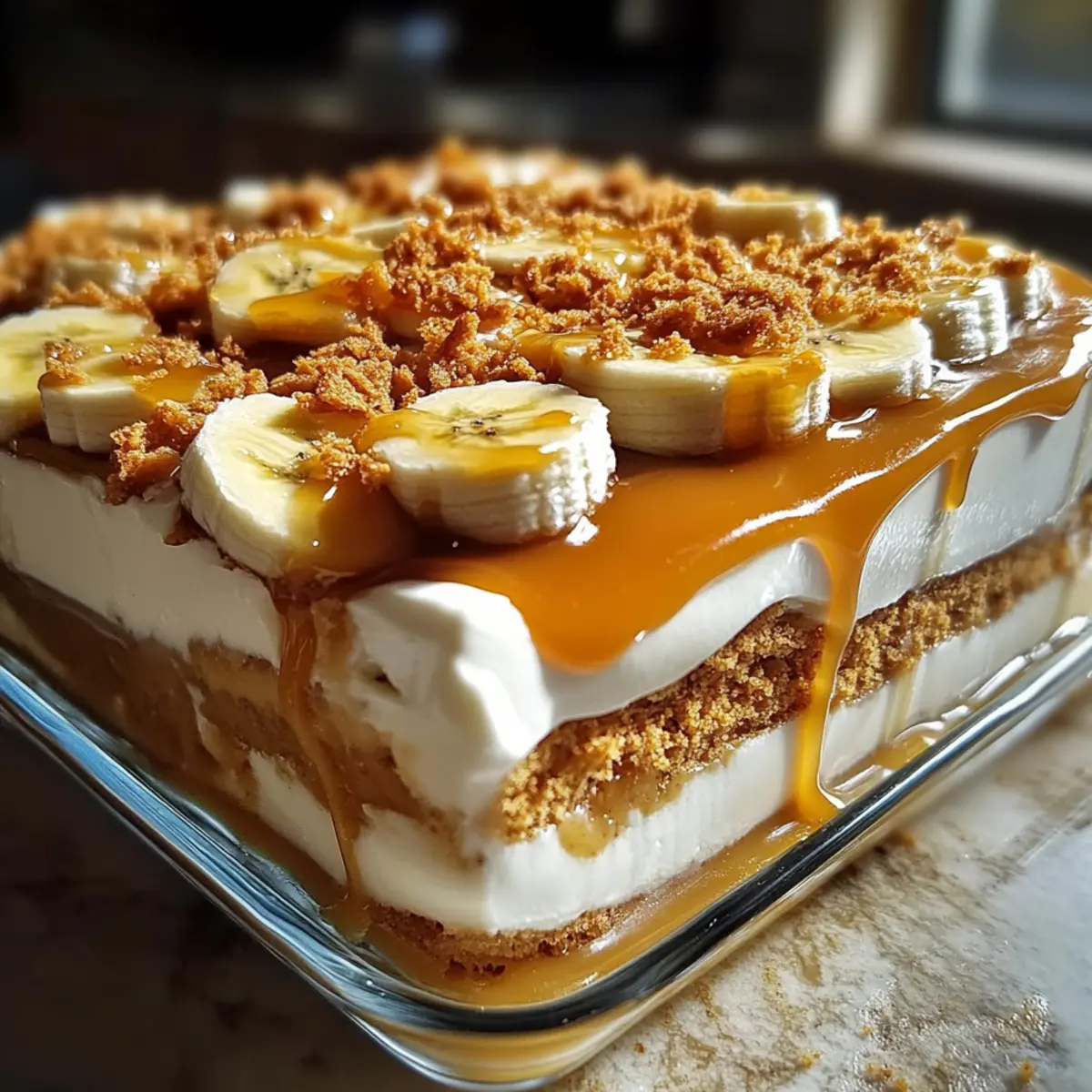 Biscoff Banana Pudding with Caramel
