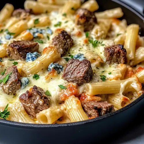Steak & Blue Cheese Rigatoni Bake