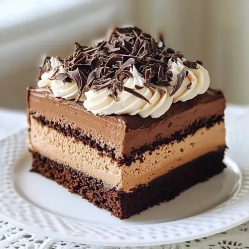 Triple Layer Chocolate Hazelnut Mousse Cake