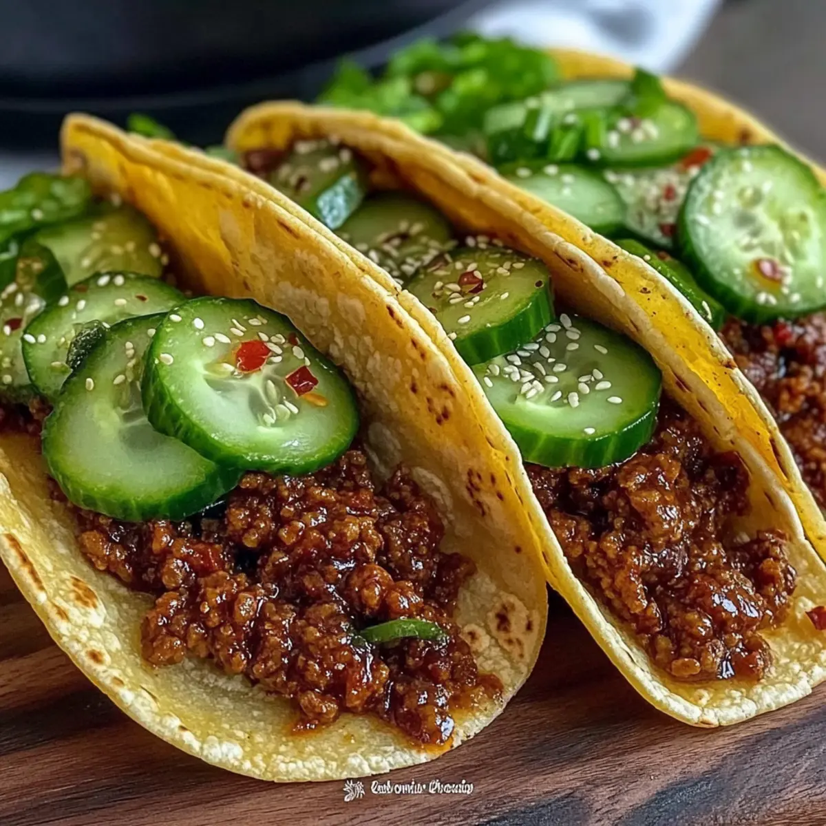 Slow Cooker Korean Ground Beef Tacos
