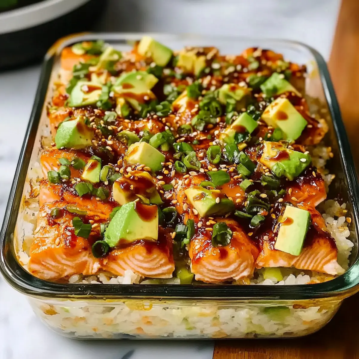 Spicy Salmon Sushi Bake