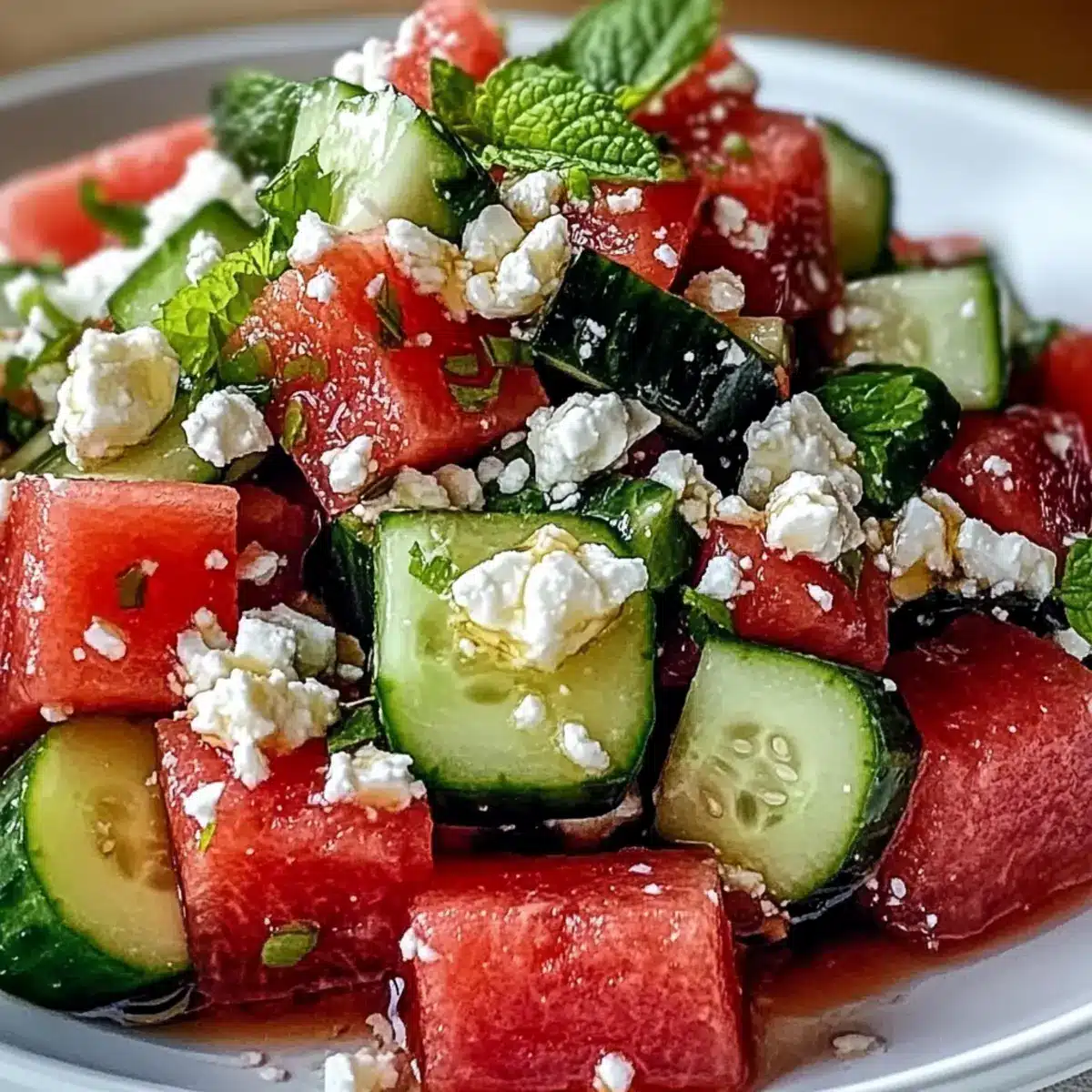 Watermelon Feta Cucumber Salad