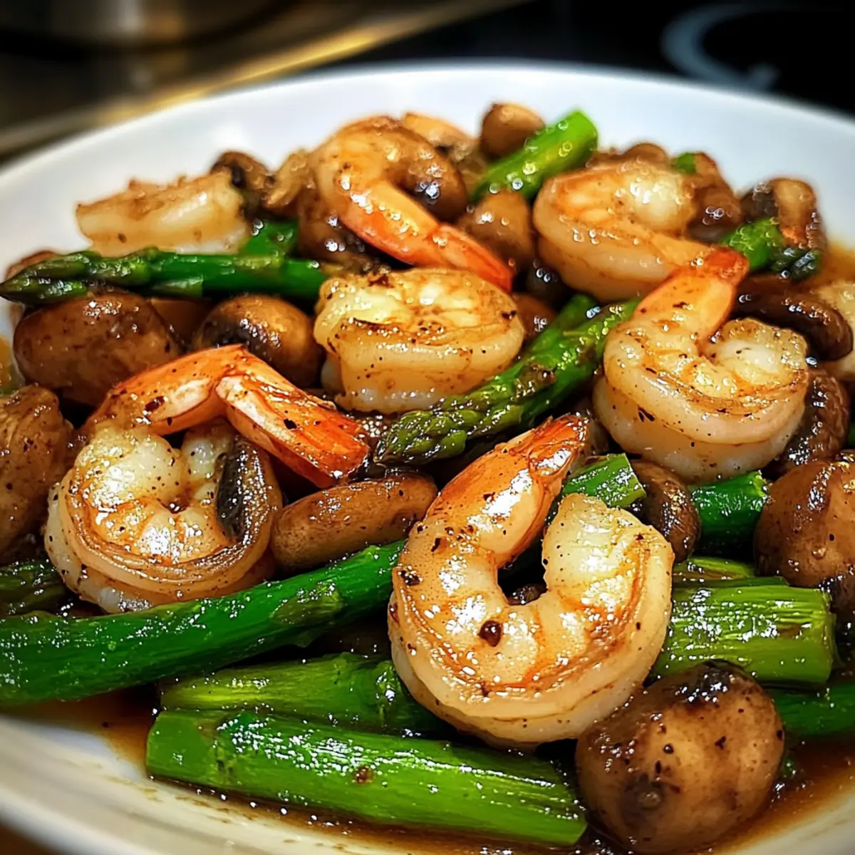 Shrimp and Asparagus Stir-Fry with Mushrooms