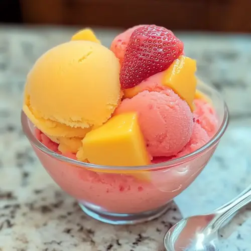 Mango Strawberry Sorbet