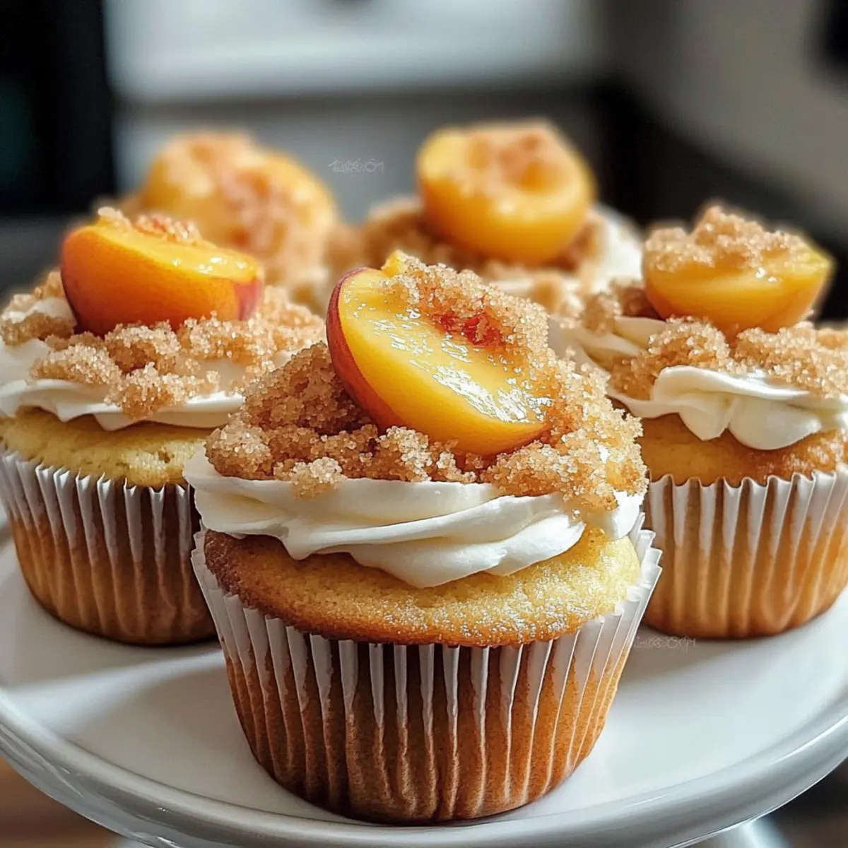 Heavenly Peach Cobbler Cupcakes