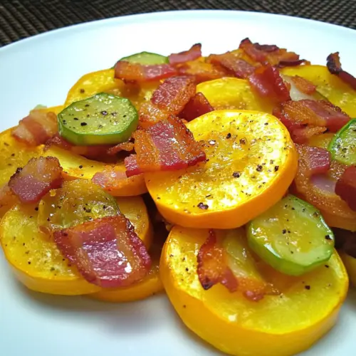 Summer Squash with Bacon & Onion