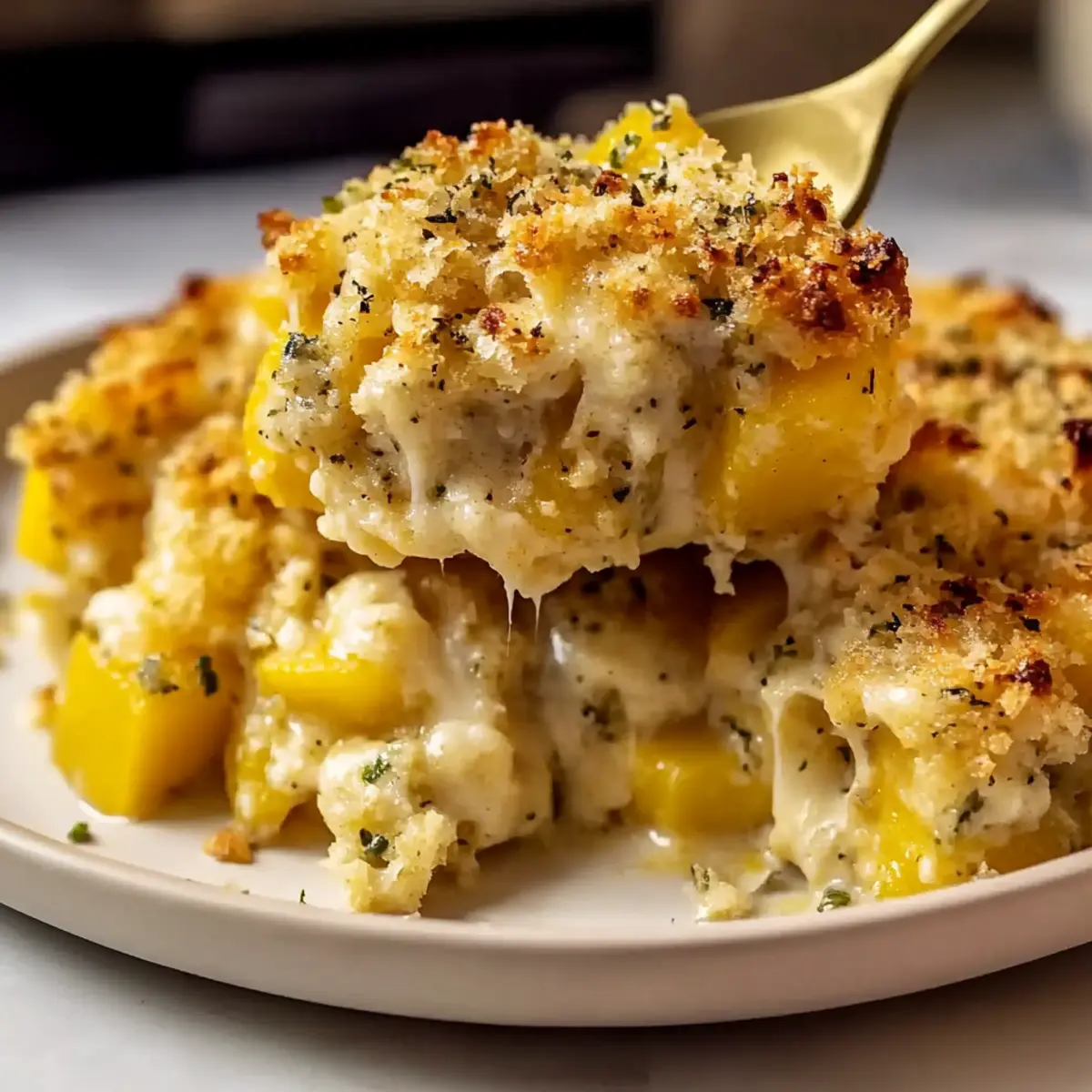 Yellow Squash Casserole with Stuffing