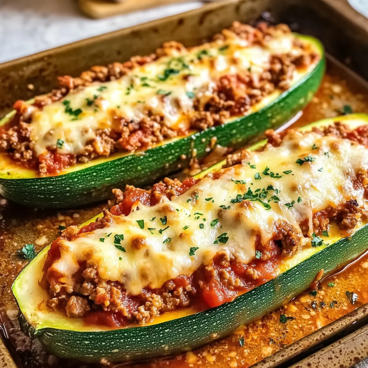 Ground Beef Zucchini Boats