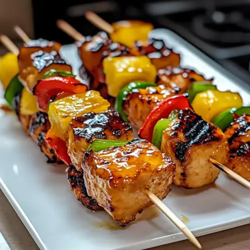 Grilled Pineapple Teriyaki Chicken Kabobs
