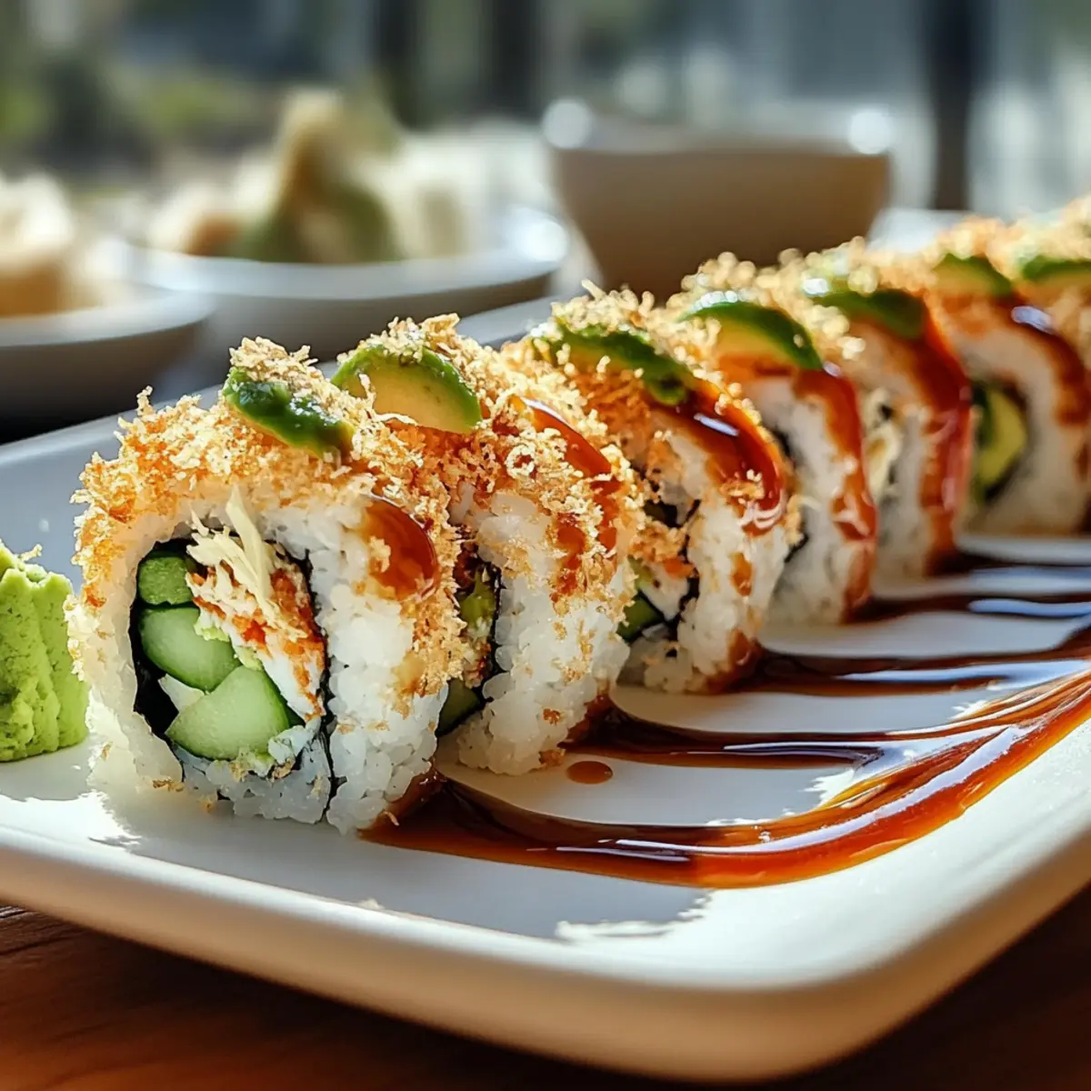 Homemade California Crunch Roll Sushi
