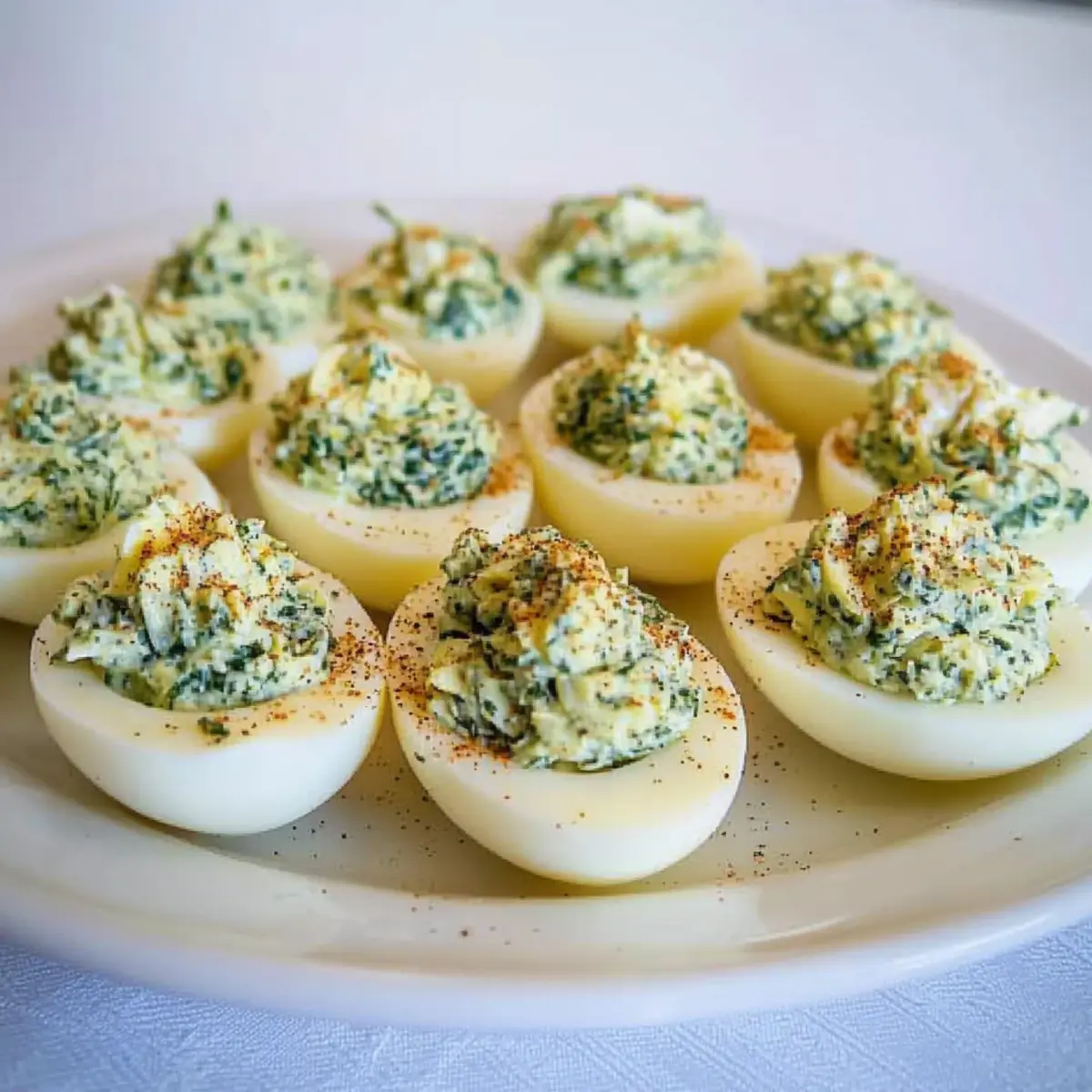 Keto Spinach Artichoke Deviled Eggs