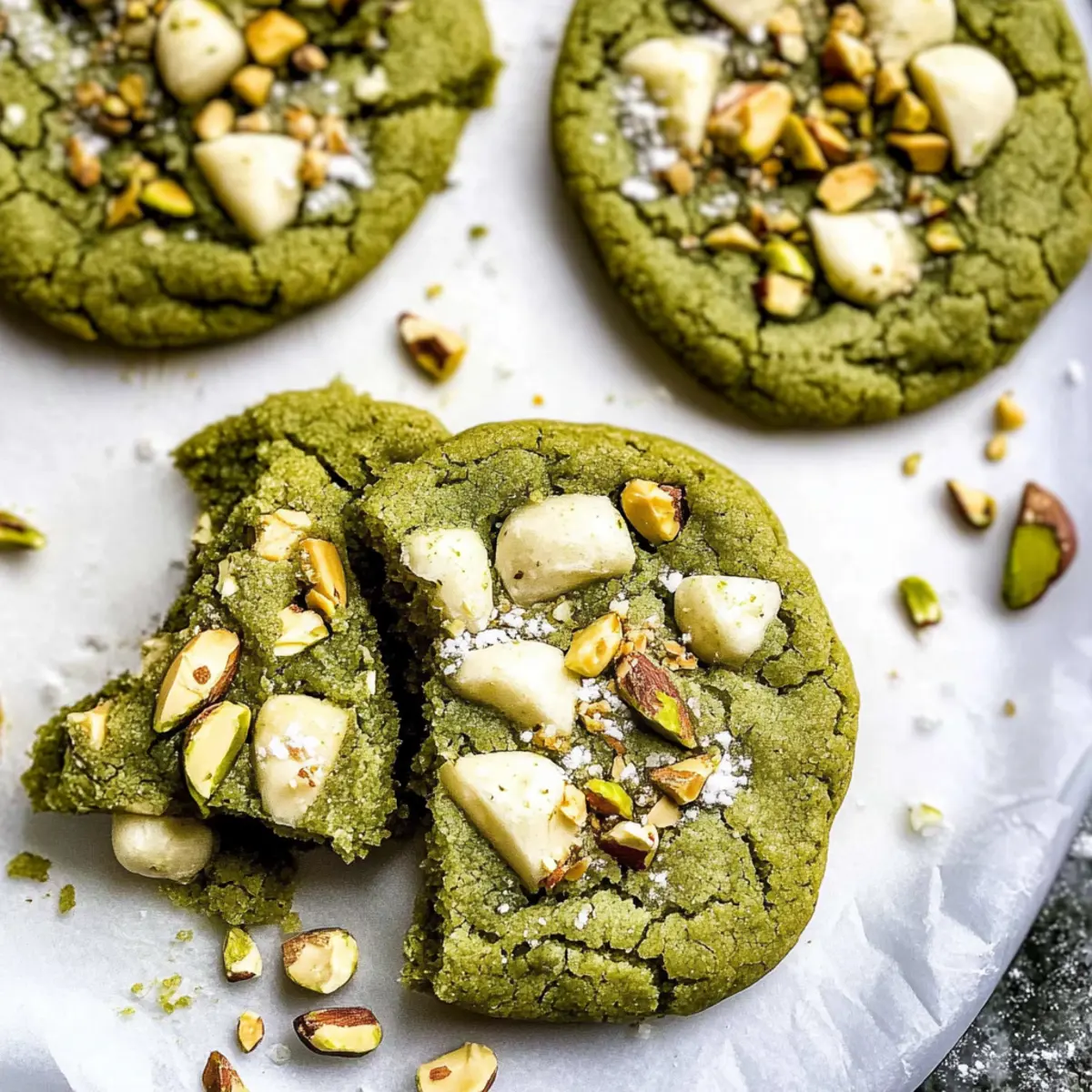 White Chocolate Pistachio Matcha Cookies