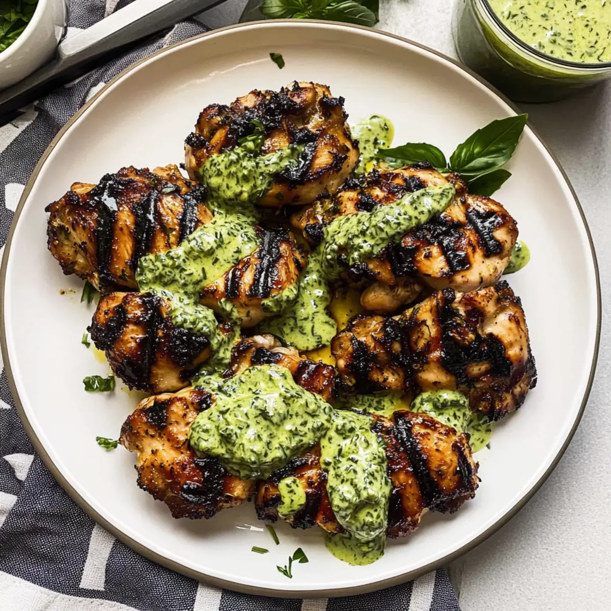 Green Goddess Grilled Boneless Chicken Thighs