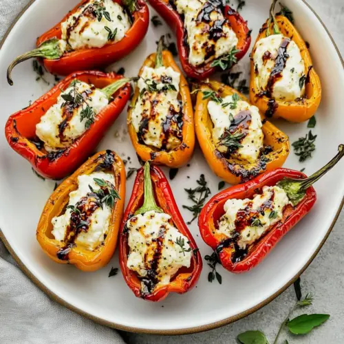 Roasted Goat Cheese Stuffed Mini Peppers