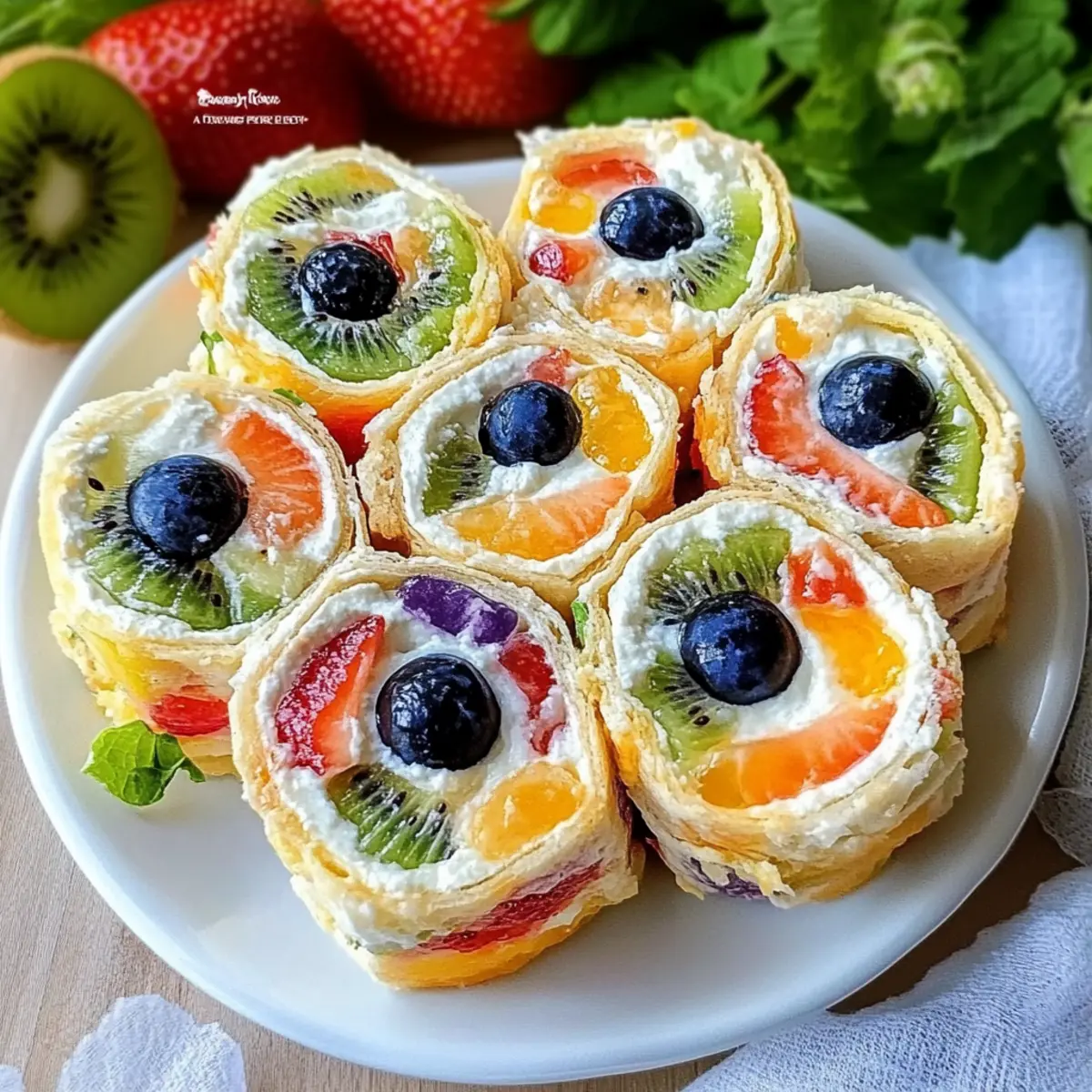 Cheesecake Fruit Salad Roll Ups