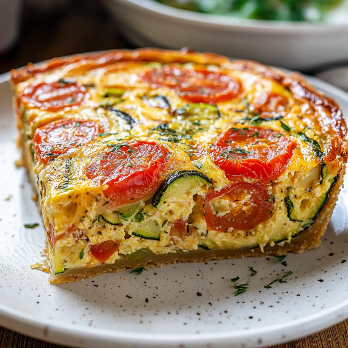 Crustless Zucchini Tomato Quiche