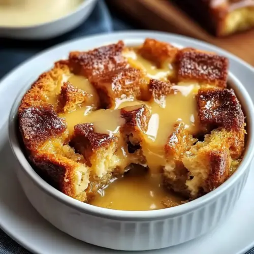 Bread Pudding Recipe with Vanilla Caramel Sauce