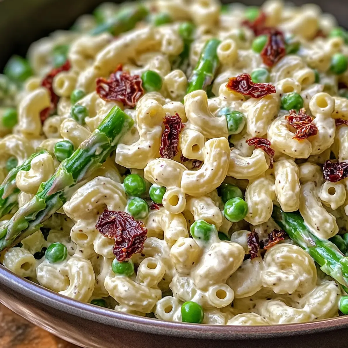 Lemon-Dijon Asparagus and Pea Macaroni Salad for Spring Vibes