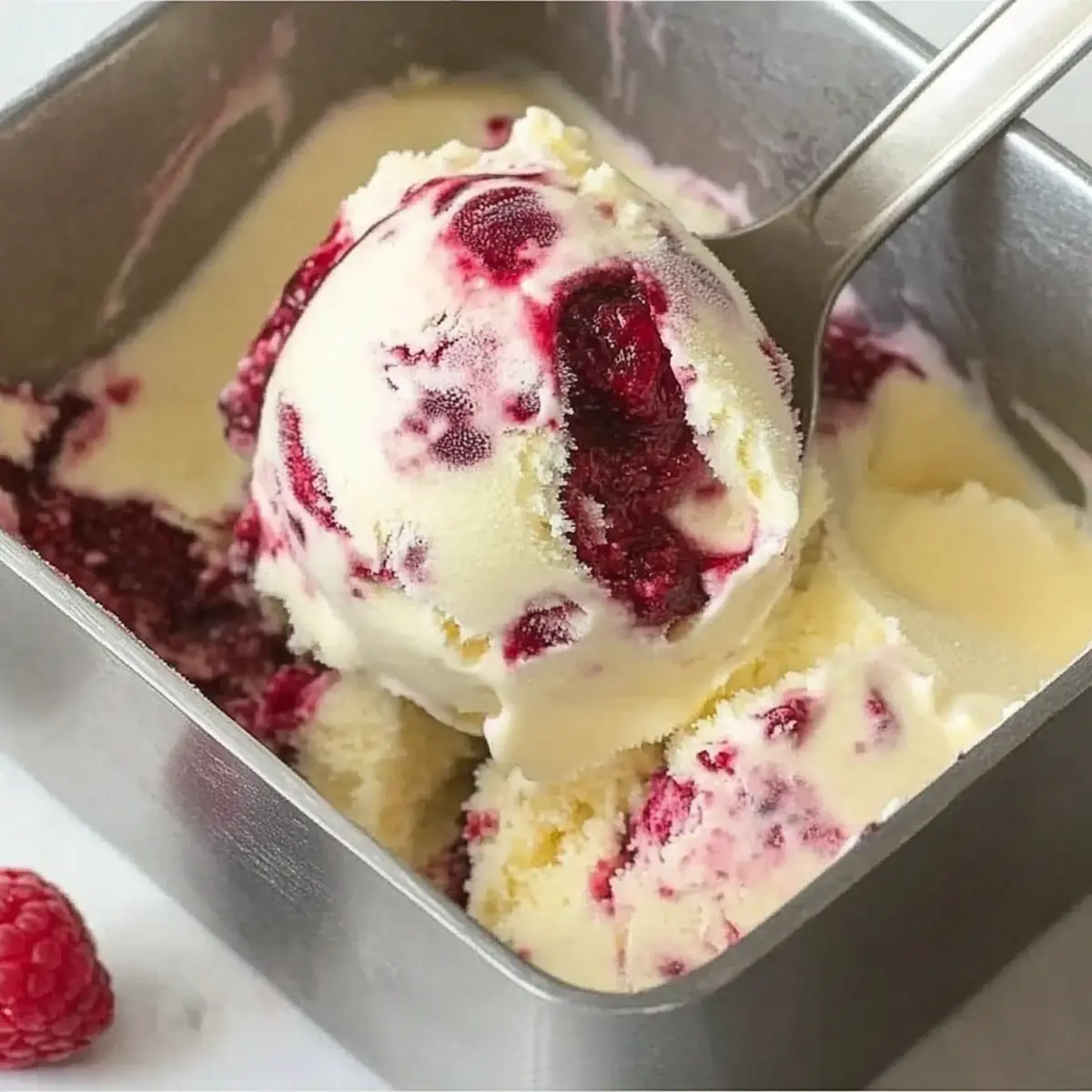 Keto White Chocolate Raspberry Ice Cream