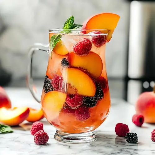 Sparkling Peach Sangria With Champagne